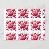Titel: Dieprode harten & Rode romantiek Briefkaart (Achterkant)