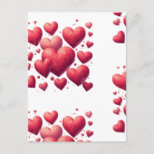 Titel: Dieprode harten & Rode romantiek Briefkaart (Voorkant)