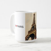 Titel: Elegante Eiffeltoren Silhouet Koffiemok (Voorkant links)