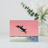 Titel: Eternal Optimist - ambitieuze pinguïn kunst Briefkaart (Staand voorkant)