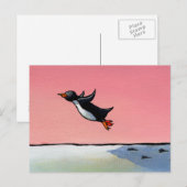Titel: Eternal Optimist - ambitieuze pinguïn kunst Briefkaart (Voorkant / Achterkant)