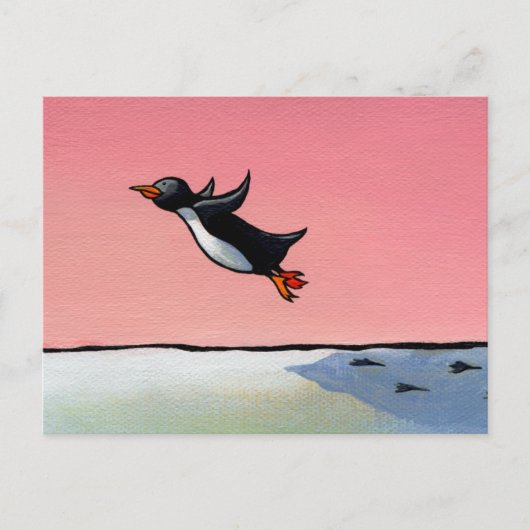 Titel: Eternal Optimist - ambitieuze pinguïn kunst Briefkaart (Voorkant)