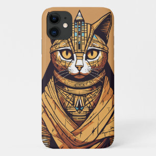 Titel: Feline Mummy Mystique: Quirky Cat Pyramid I Case-Mate iPhone Case
