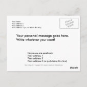 Titel: Flying Girl ~ Fun happy PERSONALIZED art Briefkaart (Achterkant)