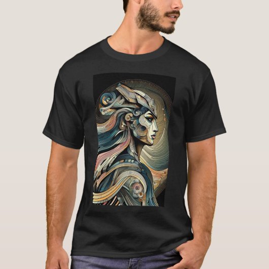 Titel: "Futuristische Godin T-shirt (Voorkant)