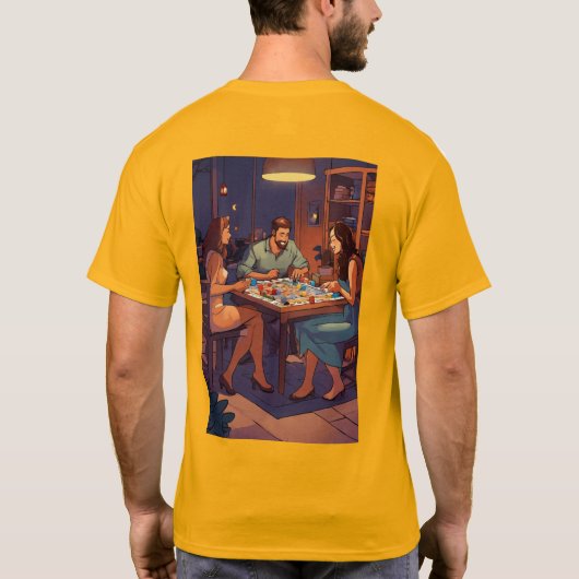Titel: "Game Night Galore: Pop Art T-shirt Design (Achterkant)