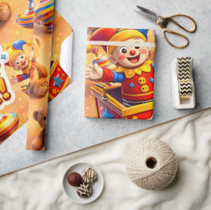 Titel gebaren, gouden speelgoedkist premium verpak cadeaupapier
