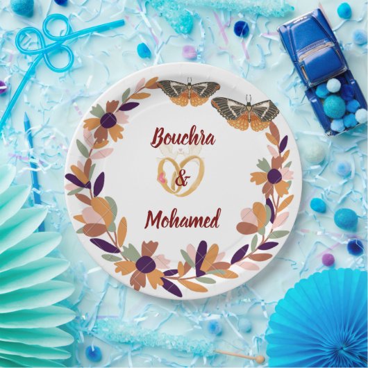 Titel: Gepersonaliseerde Bloemen bruiloft Bord – B (Feest)