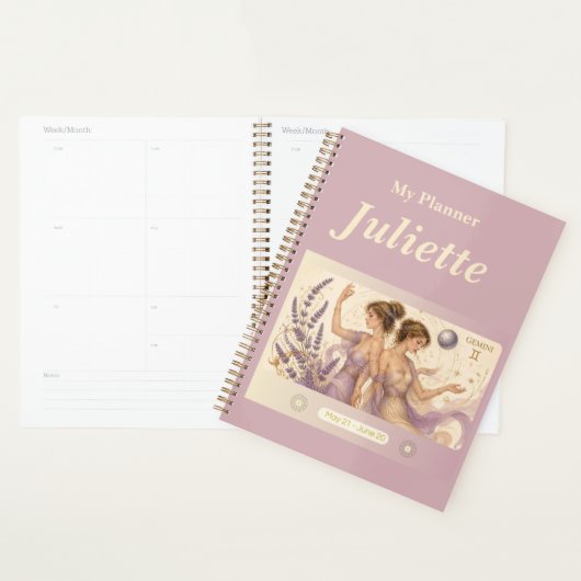 titel: Gepersonaliseerde Gemini Dierenriem Planner (Display)