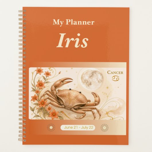 titel: Gepersonaliseerde Kanker Zodiac Planner (Voorkant)