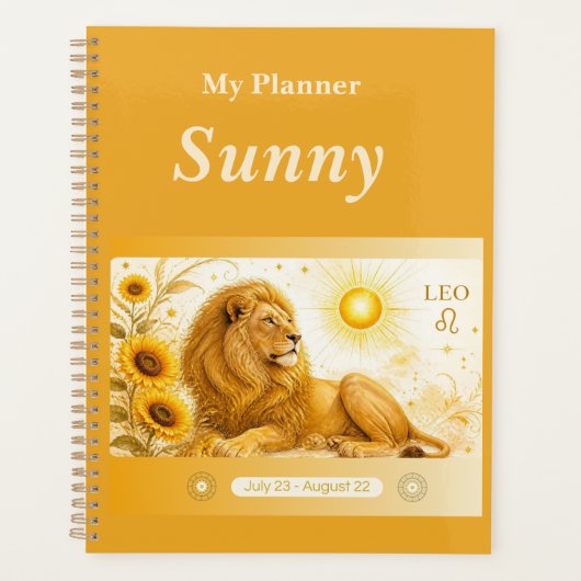 titel: Gepersonaliseerde Leeuw Sterrenbeeld Planne Planner (Voorkant)
