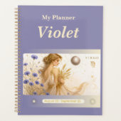titel: Gepersonaliseerde Maagd Zodiac Planner (Voorkant)