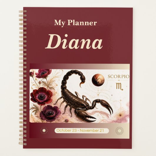 titel: Gepersonaliseerde Schorpioen Zodiac Planner (Voorkant)