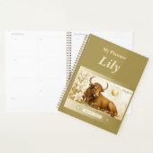 titel: Gepersonaliseerde Stier Zodiac Planner (Display)