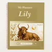 titel: Gepersonaliseerde Stier Zodiac Planner (Voorkant)