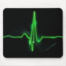 Titel: Glowing Green Heartbeat Pulse Abstract