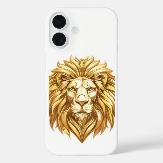 Titel: Gouden Leeuwenkop Kunst iPhone Hoes (Achterkant)