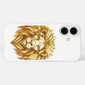 Titel: Gouden Leeuwenkop Kunst iPhone Hoes (Achterkant (horizontaal))