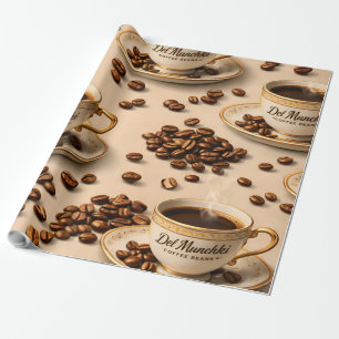 Titel gourmet geroosterde koffieboon en espresso e cadeaupapier
