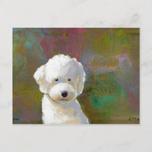 Titel: Ik denk erover na - schattige witte hond Briefkaart