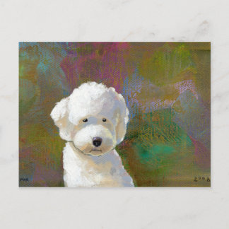 Titel: Ik denk erover na - schattige witte hond Briefkaart
