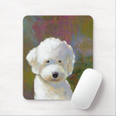 Titel: Ik denk erover na - schattige witte hond Muismat (Met muis)