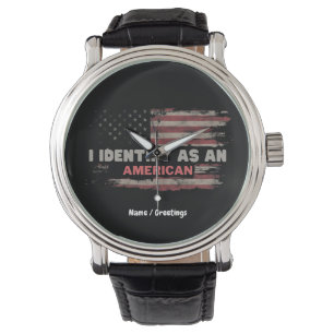 Titel: Ik identificeer me als een Amerikaans vlago Horloge