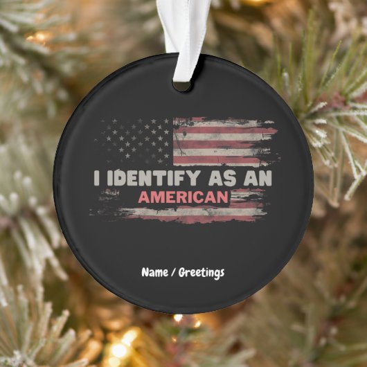 Titel: Ik identificeer me als een Amerikaans vlago Ornament (Boom)