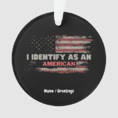 Titel: Ik identificeer me als een Amerikaans vlago Ornament (voorkant)
