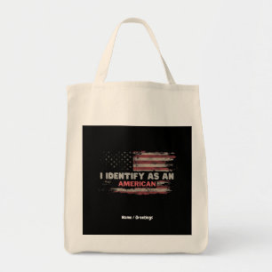 Titel: Ik identificeer me als een Amerikaans vlago Tote Bag