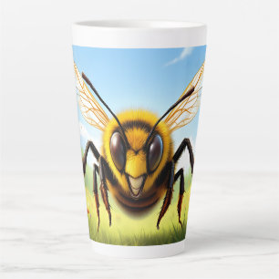 Titel: Illustratie van een lachende hommel Latte Mok