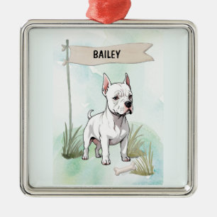 Titel: Italiaanse Windhond Aquarel Gepersonaliseer Metalen Ornament