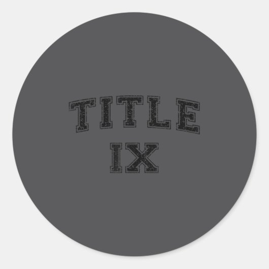 Titel Ix Titel 9 Varsity Style Dames Srts Ronde Sticker (Voorkant)