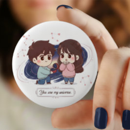 Titel: "Jij Bent Mijn Universum" Schattig Koppel d Ronde Button 3,2 Cm