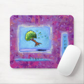 Titel:  Klein artikel 597 - Boom.  Flyer. KUNST Muismat (Met muis)