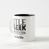 Titel Klerk Aangepast Tweekleurige Koffiemok (Voorkant links)