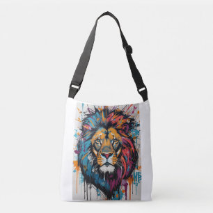 Titel Kleurrijk Abstract Graffiti Leeuw Schouderta Crossbody Tas