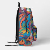 Titel: Kleurrijke dinosaurus regenboog Bedrukte Rugzak (Links)