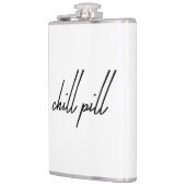 Titel: "Koude pil – Drink, ontspan, herhaal fles" Heupfles (Links)