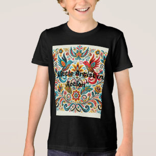 Titel: Levendige volkskunst Bloemenpatroon T-shirt