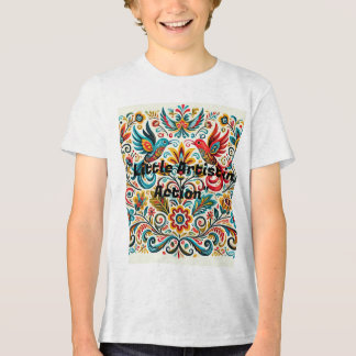 Titel: Levendige volkskunst Bloemenpatroon T-shirt