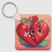 Titel: Linked Hearts" Double Heart sleutelhanger (Voorkant)
