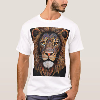 Titel: Majestic Geometric Lion T-shirt Beschrijvin