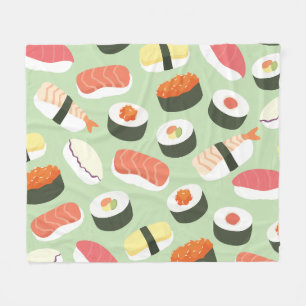 Titel: Mooie Japanse Sushi Naadloos Patroon Fleece Deken