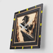 Titel: Mountain Spirit: gepersonaliseerd verkoold  Vierkante Klok (Hoek)