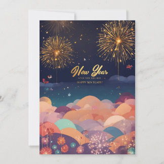 Titel: "Oud en Nieuw Extravaganza: Glanzende Ballo Feestdagenkaart