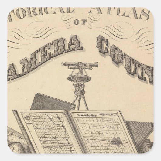 Titel Page Alameda County atlas map Vierkante Sticker (Voorkant)