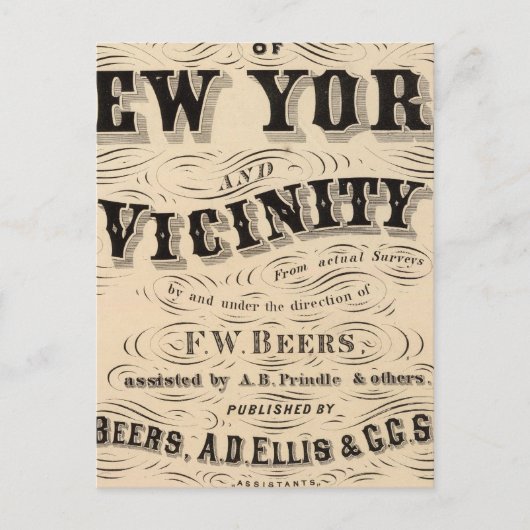 Titel Page Atlas of New York, omgeving Briefkaart (Voorkant)