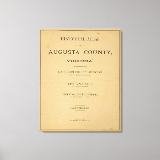 Titel Page Augusta County, Virginia Canvas Afdruk (Voorkant)