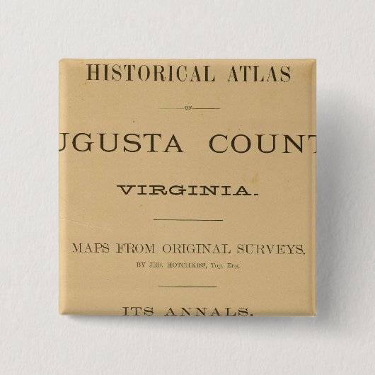 Titel Page Augusta County, Virginia Vierkante Button 5,1 Cm (Voorkant)
